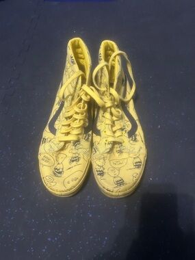 Vans Yellow High-Top Charlie Brown Sneakers